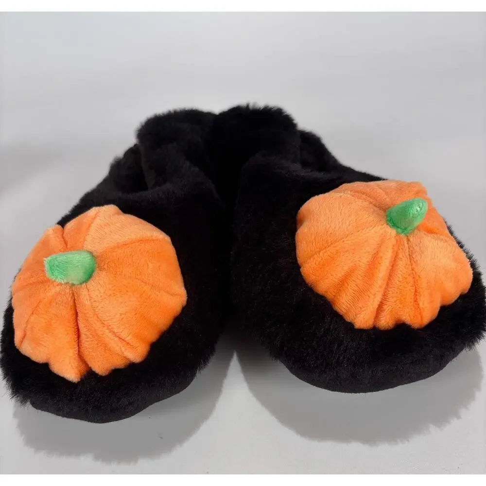 NWT Halloween Pumpkin Slippers Gripers Womens S/M 5/7 Socks Child 5 6 7